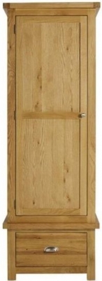 Product photograph of Birlea Woburn Oak 1 Door 1 Drawer Wardrobe from Choice Furniture Superstore