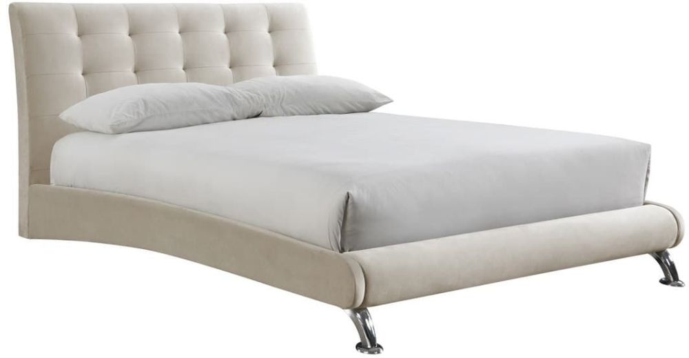 Hemlock Warm Stone Fabric Bed - Sizes Available