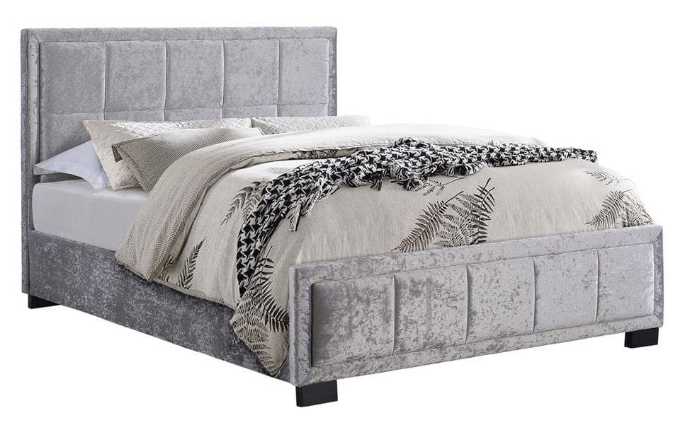 Hannover Steel Velvet Fabric Bed - Sizes Available