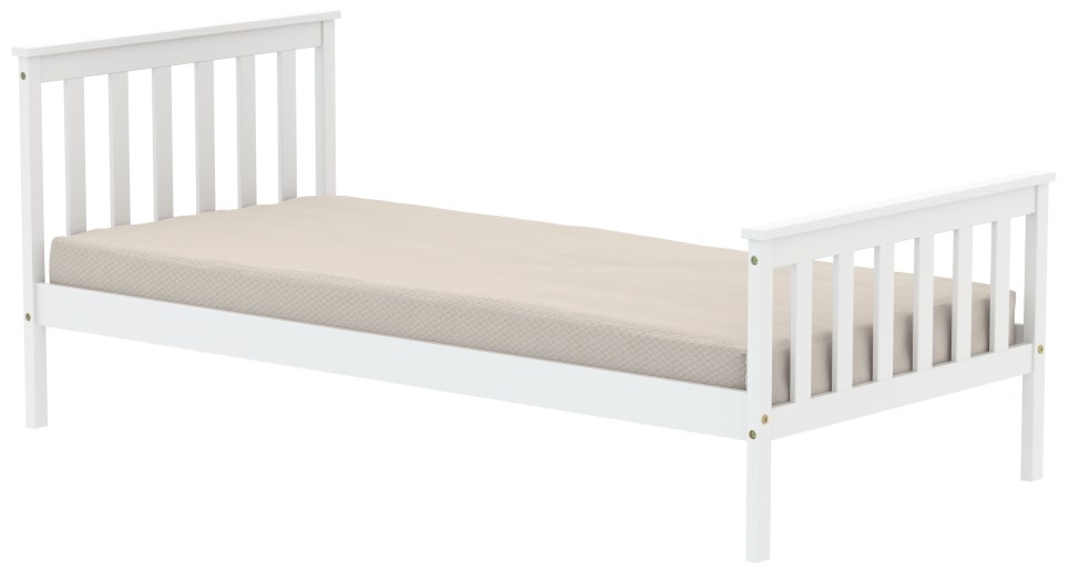Oxford White Wooden Bed - Sizes Available