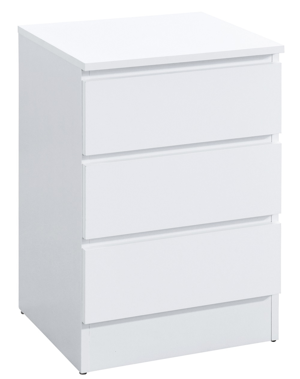 Oslo White 3 Drawer Bedside Cabinet