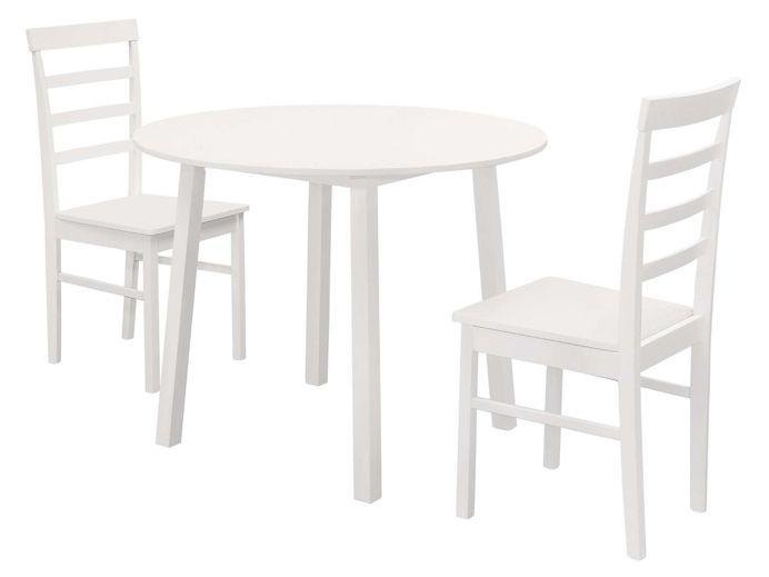 Pickworth White 2 Seater Round Dining Set with 2 Chairs