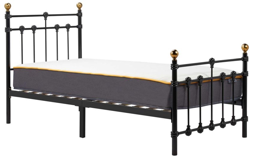 Atlas Black Metal Bed - Comes in Single, Small Double and Double Size