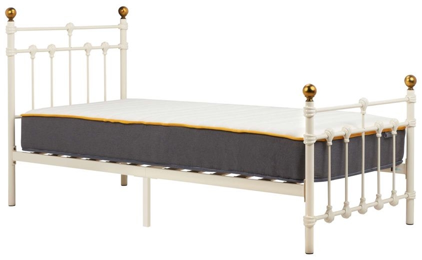 Atlas Cream Metal Bed - Comes in Single, Small Double and Double Size