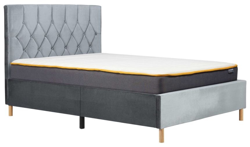 Loxley Grey Fabric Bed - Comes in Double and King Size
