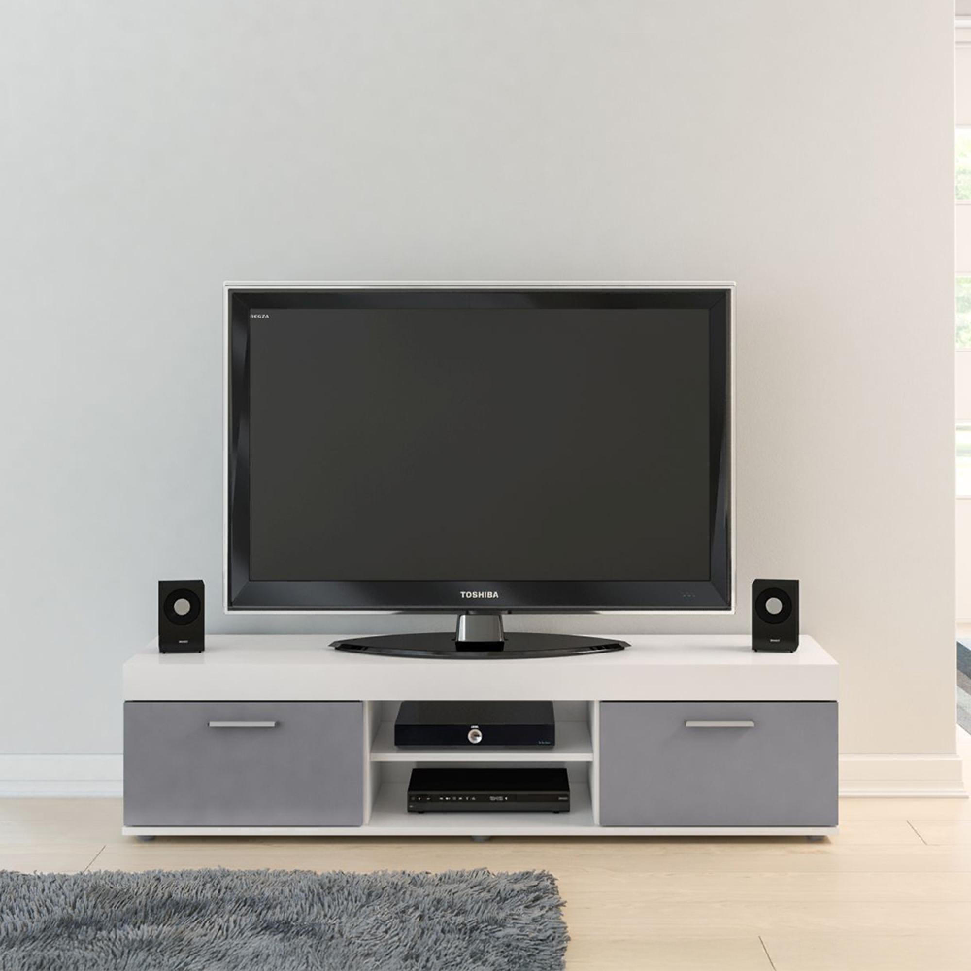 Edgeware White and Grey 140cm TV Unit