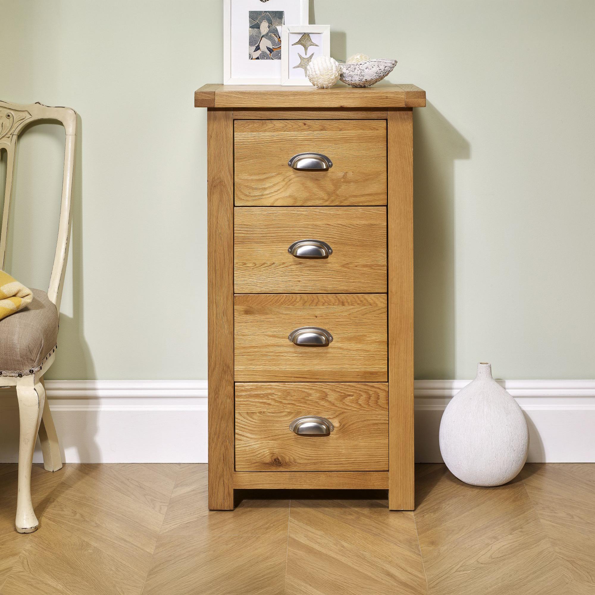 Woburn Rustic Oak 4 Drawer Tall Chest