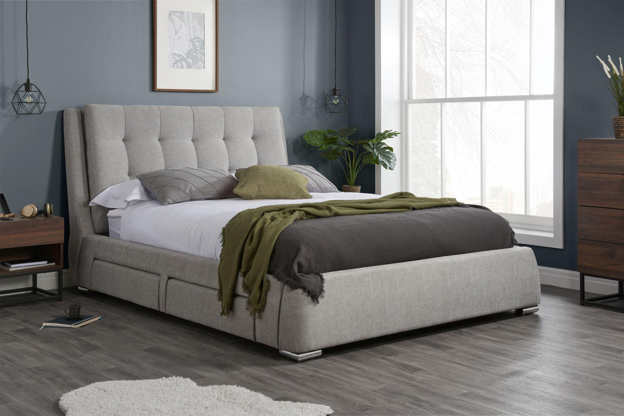 Mayfair Grey Fabric Bed - Sizes Available