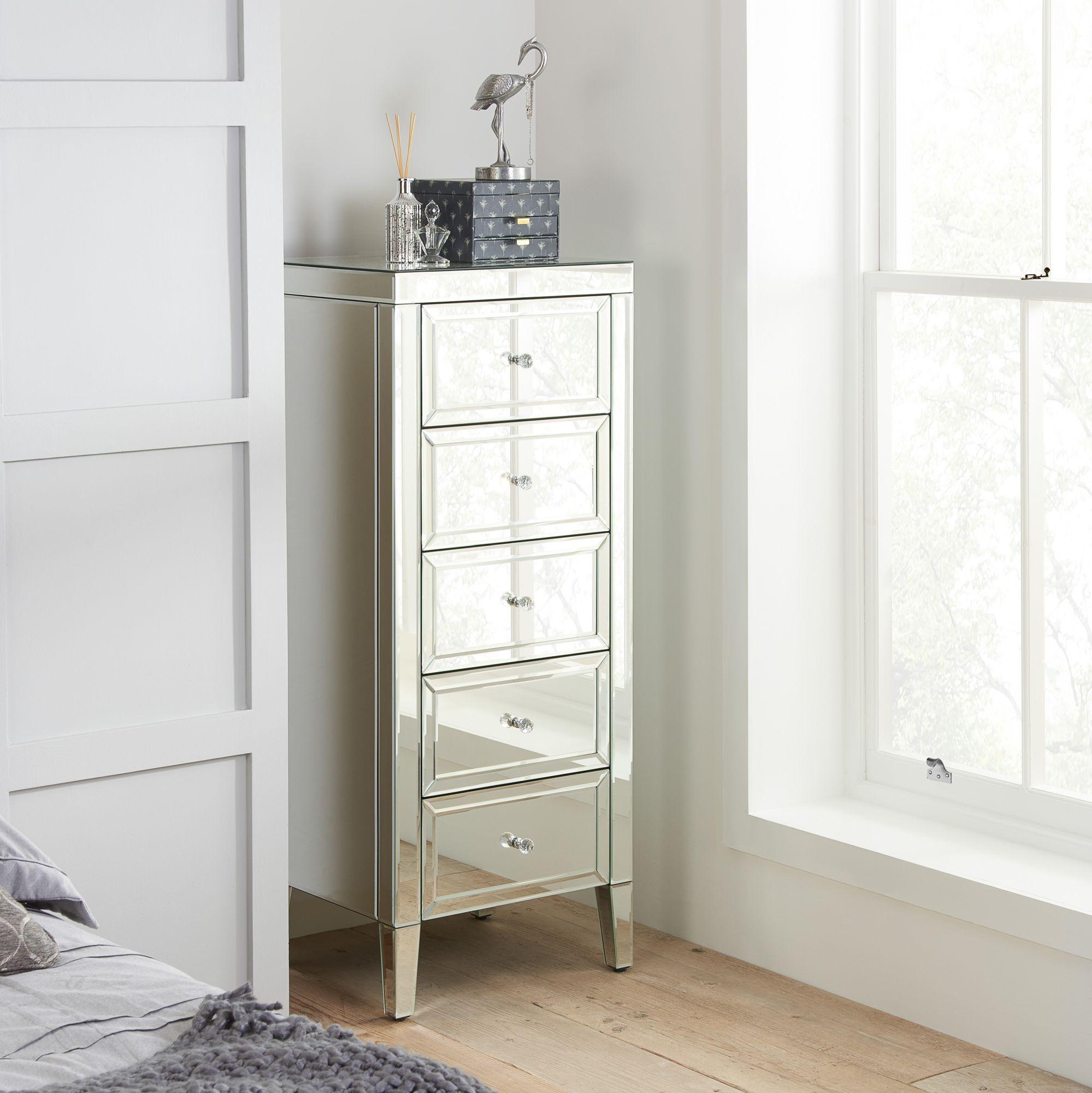 Valencia Mirrored 5 Drawer Chest