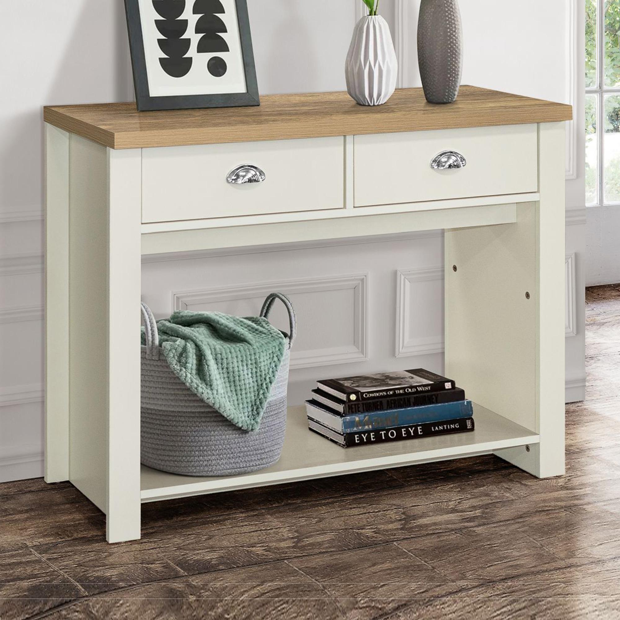 Highgate Cream Painted 2 Drawer Console Table