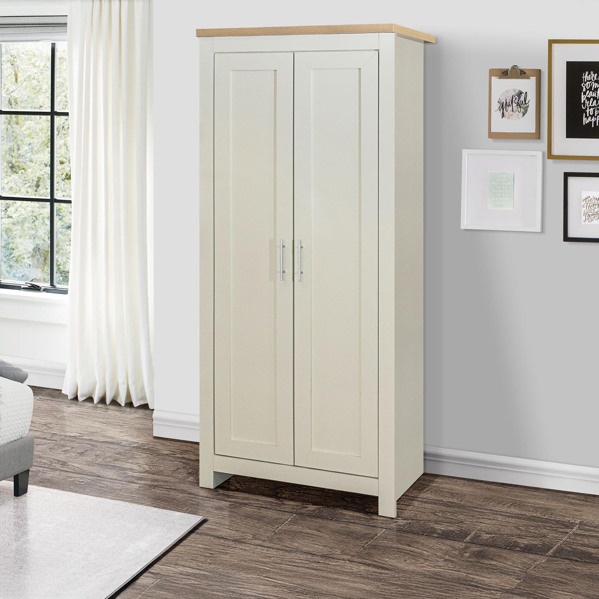 Highgate Cream and Oak Effect Wardrobe - 3 Doors