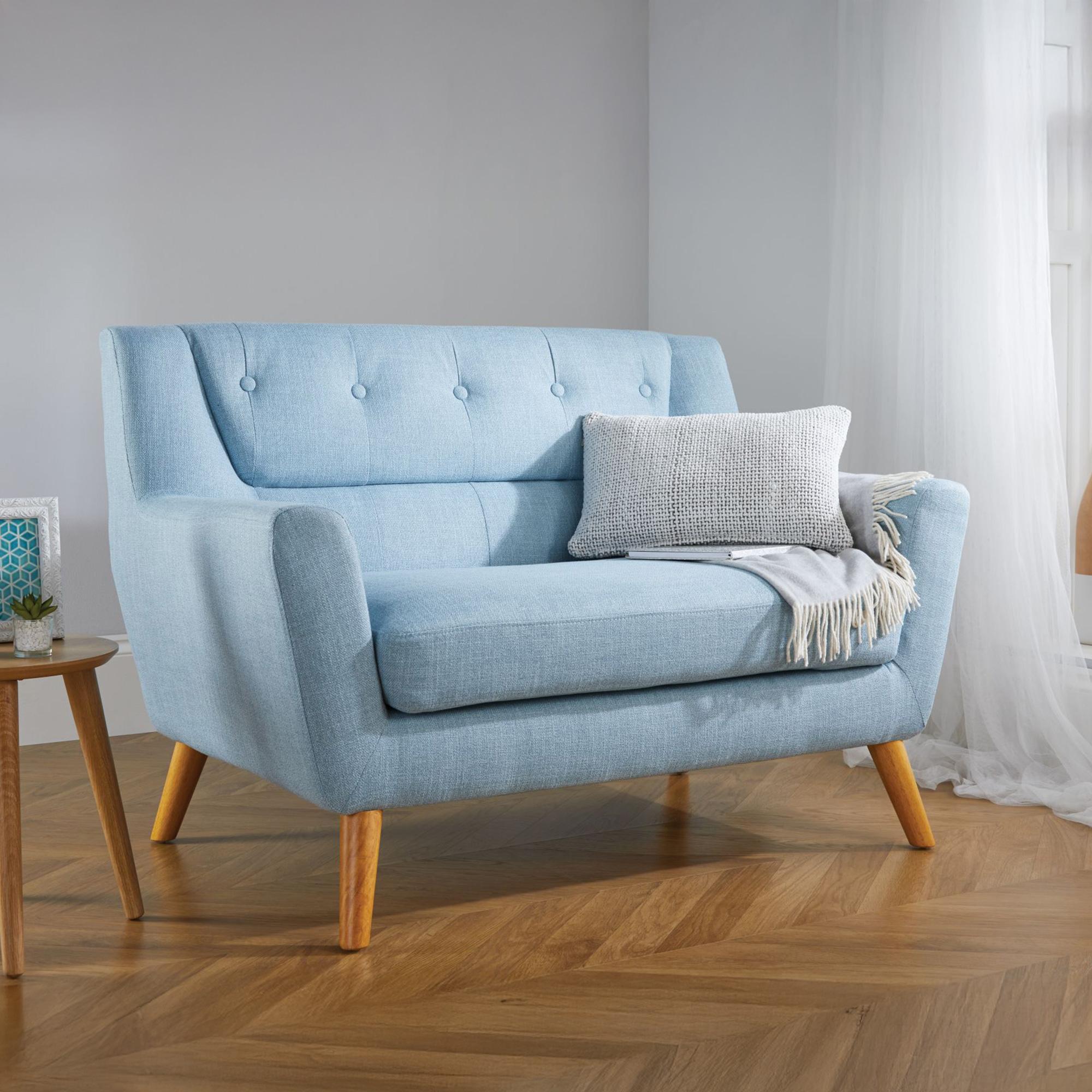Lambeth Blue Fabric 2 Seater Sofa