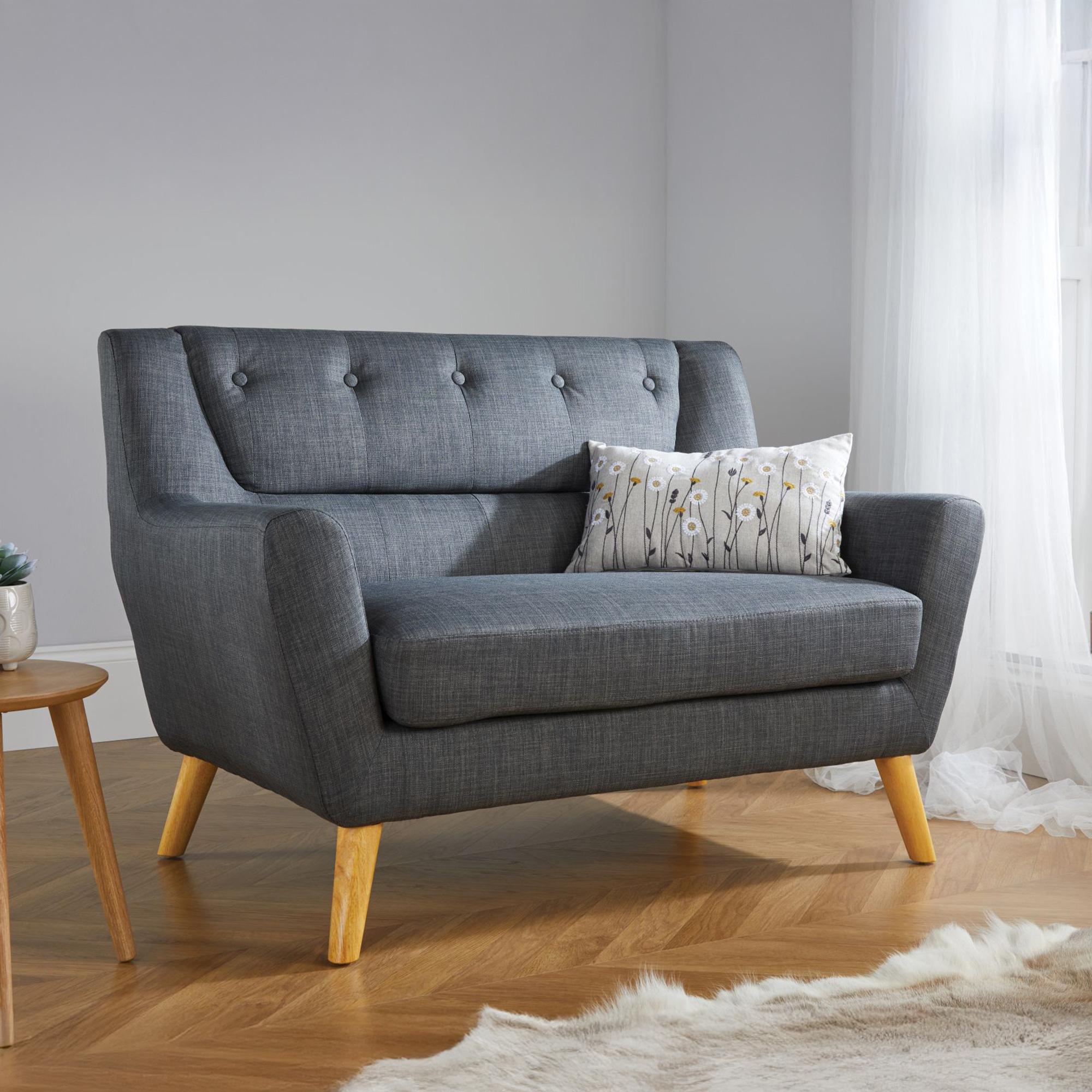 Lambeth Grey Fabric 2 Seater Sofa
