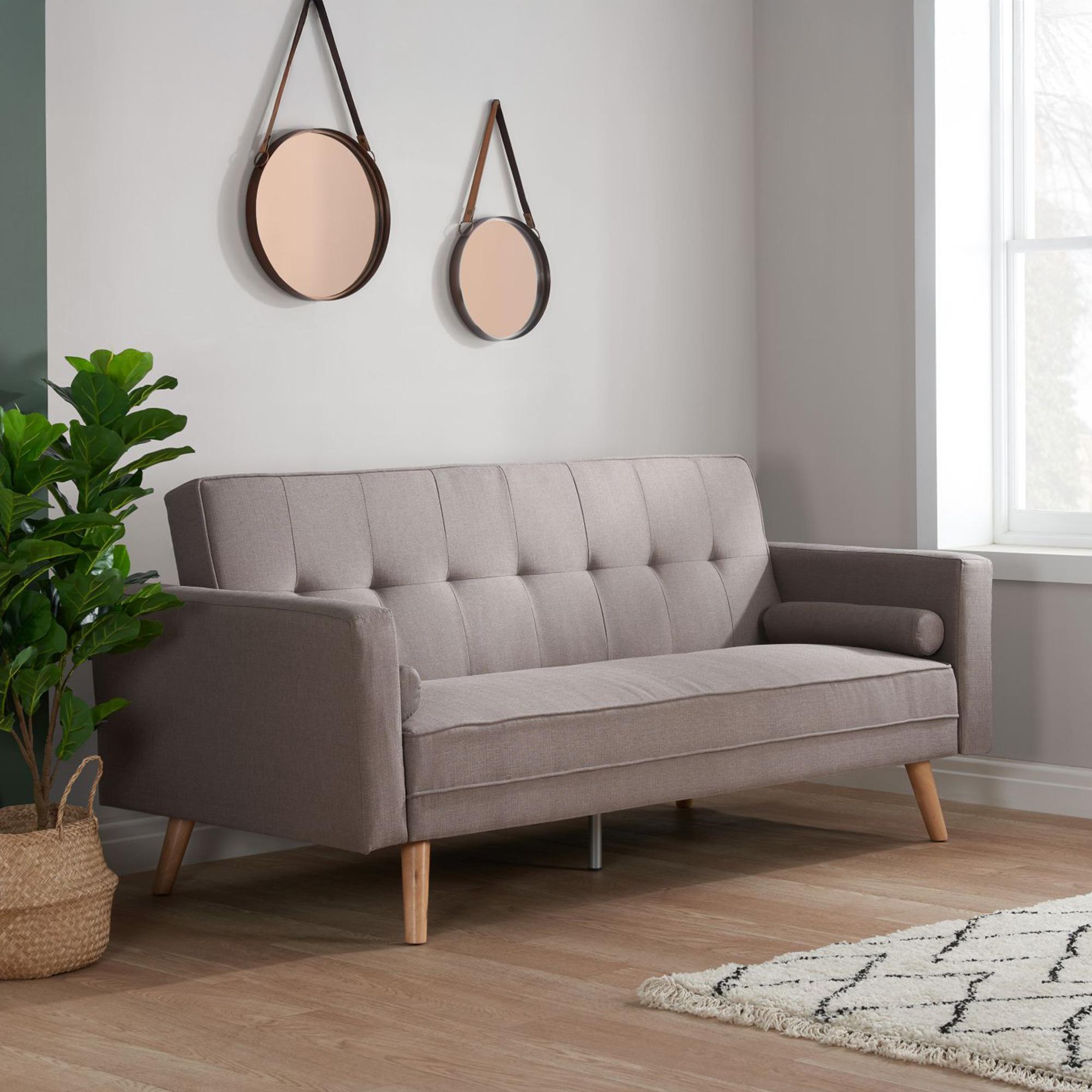 Ethan Grey Fabric 3 Seater Click Clack Sofa Bed
