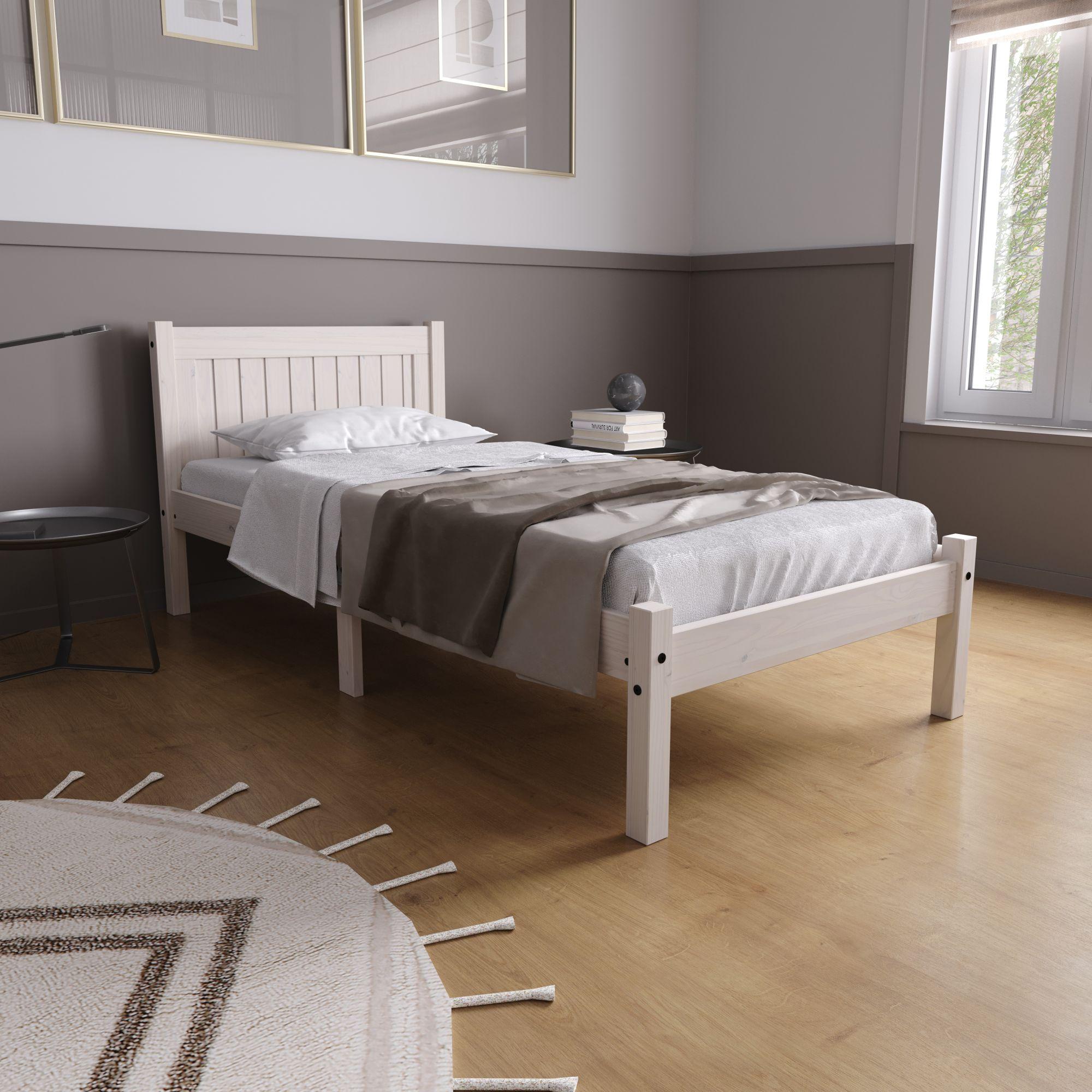 Rio White Washed Wooden Bed - Sizes Available