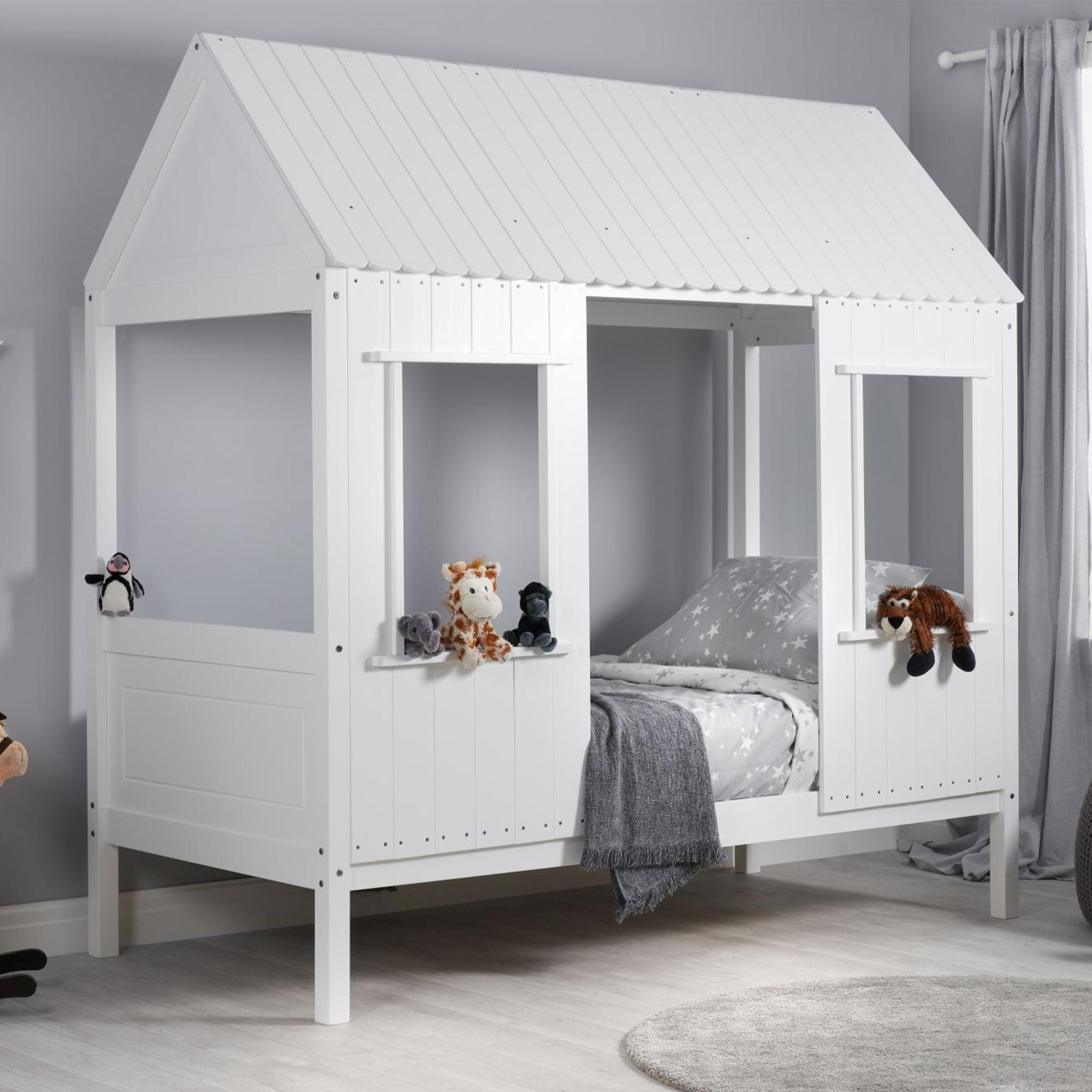 Kids White Wood Treehouse Bed