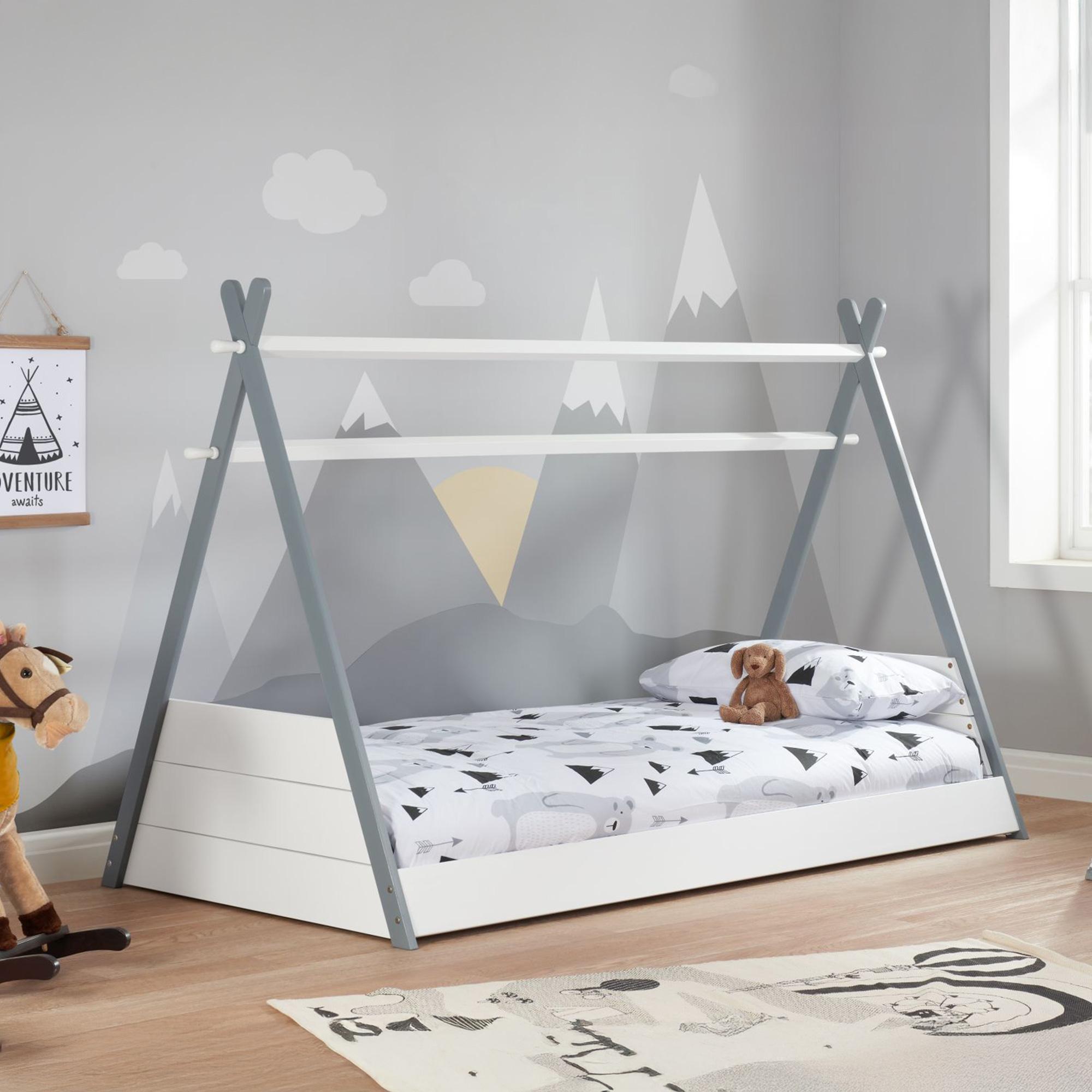 Teepee Kids White Wood Bed