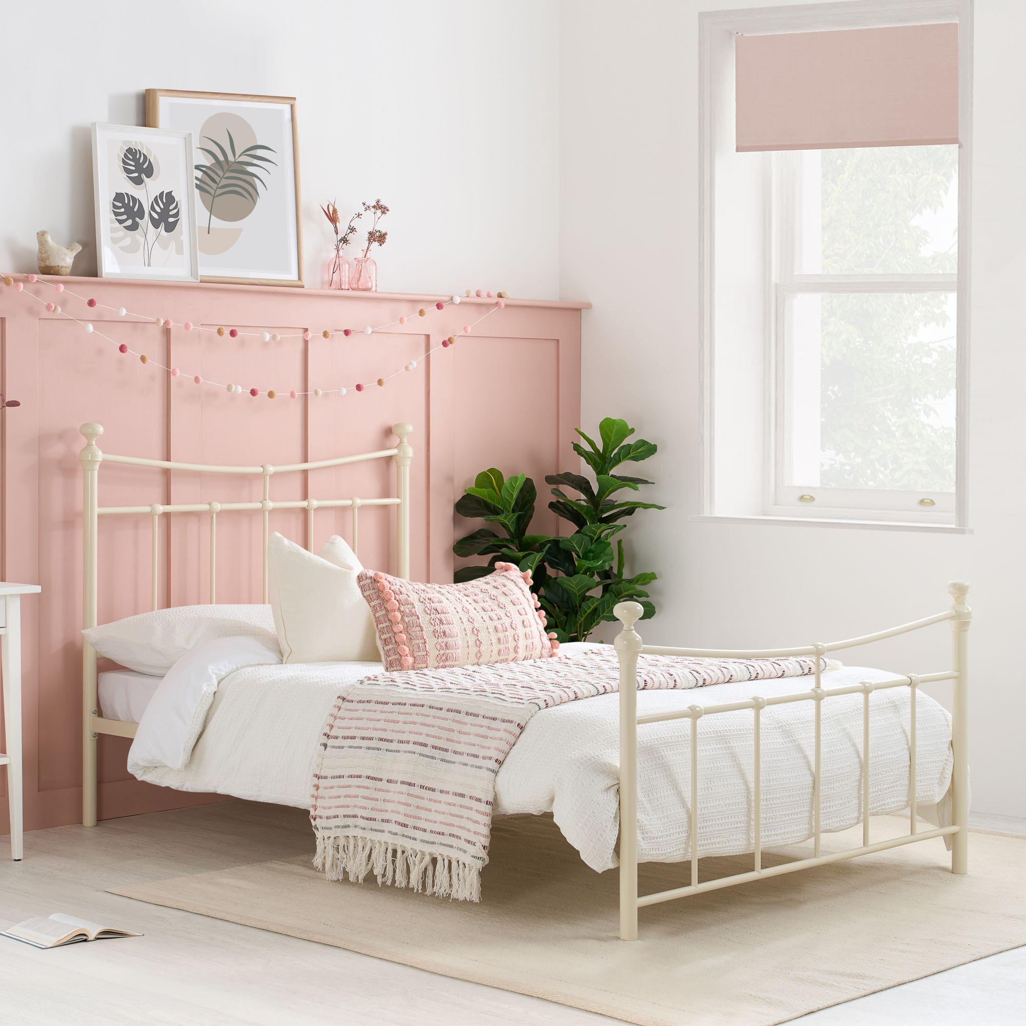 Emily Cream Metal Bed Frame - Sizes Available