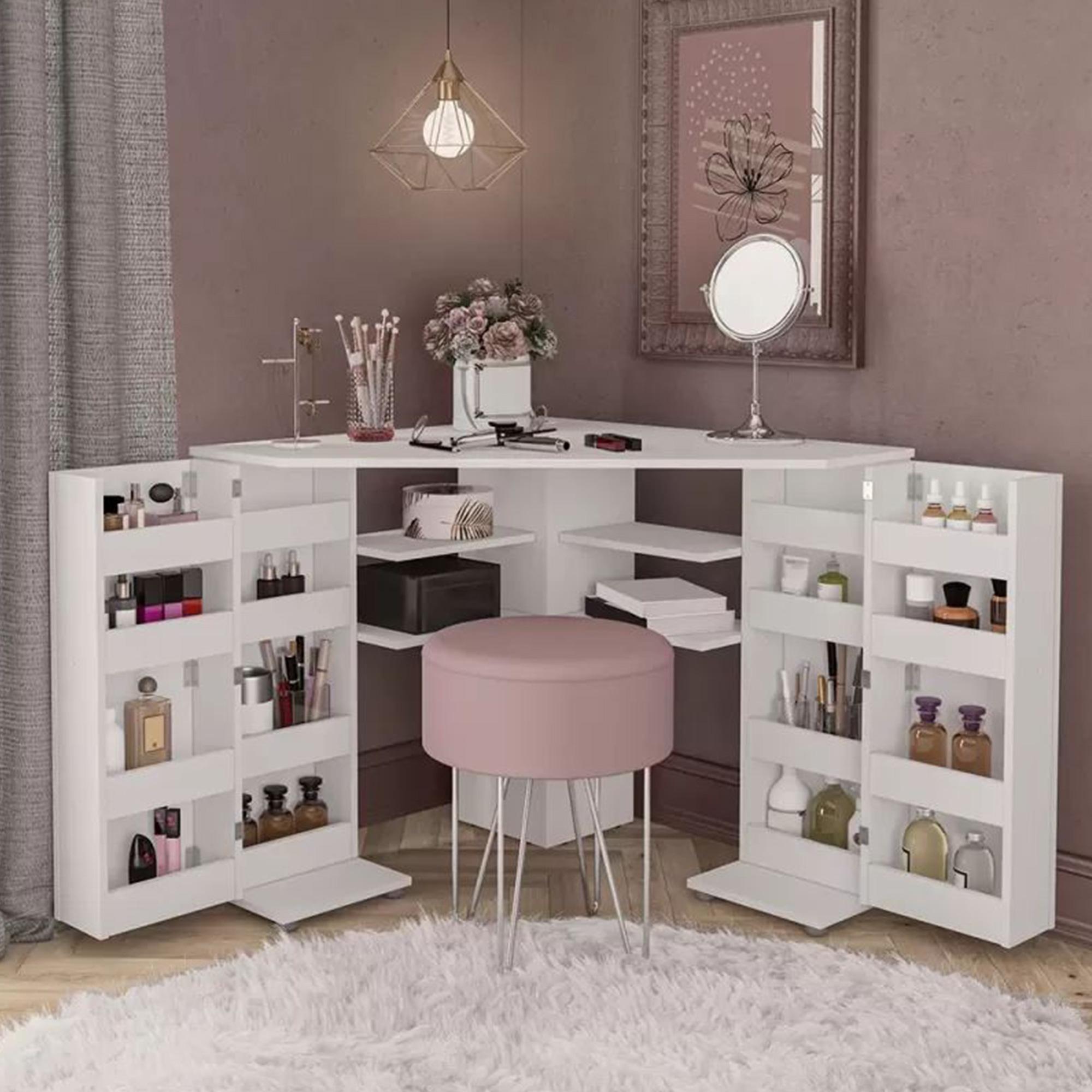 Olivia White Corner Dressing Table