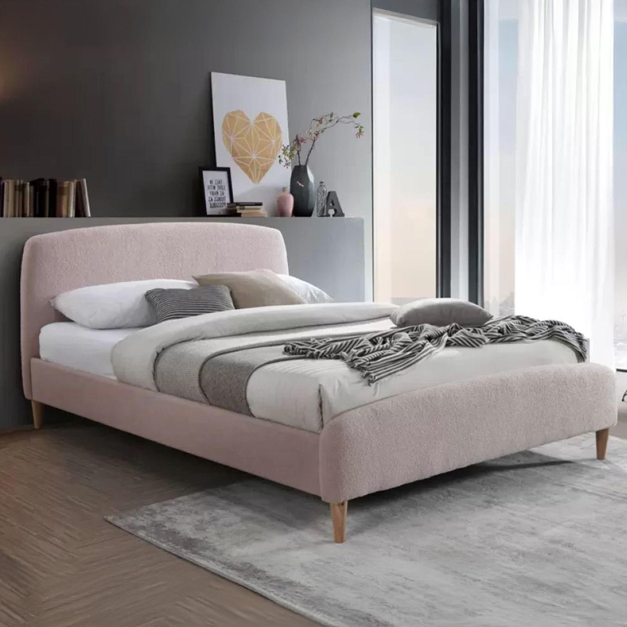 Otley Blush Pink Fabric Bed - Sizes Available