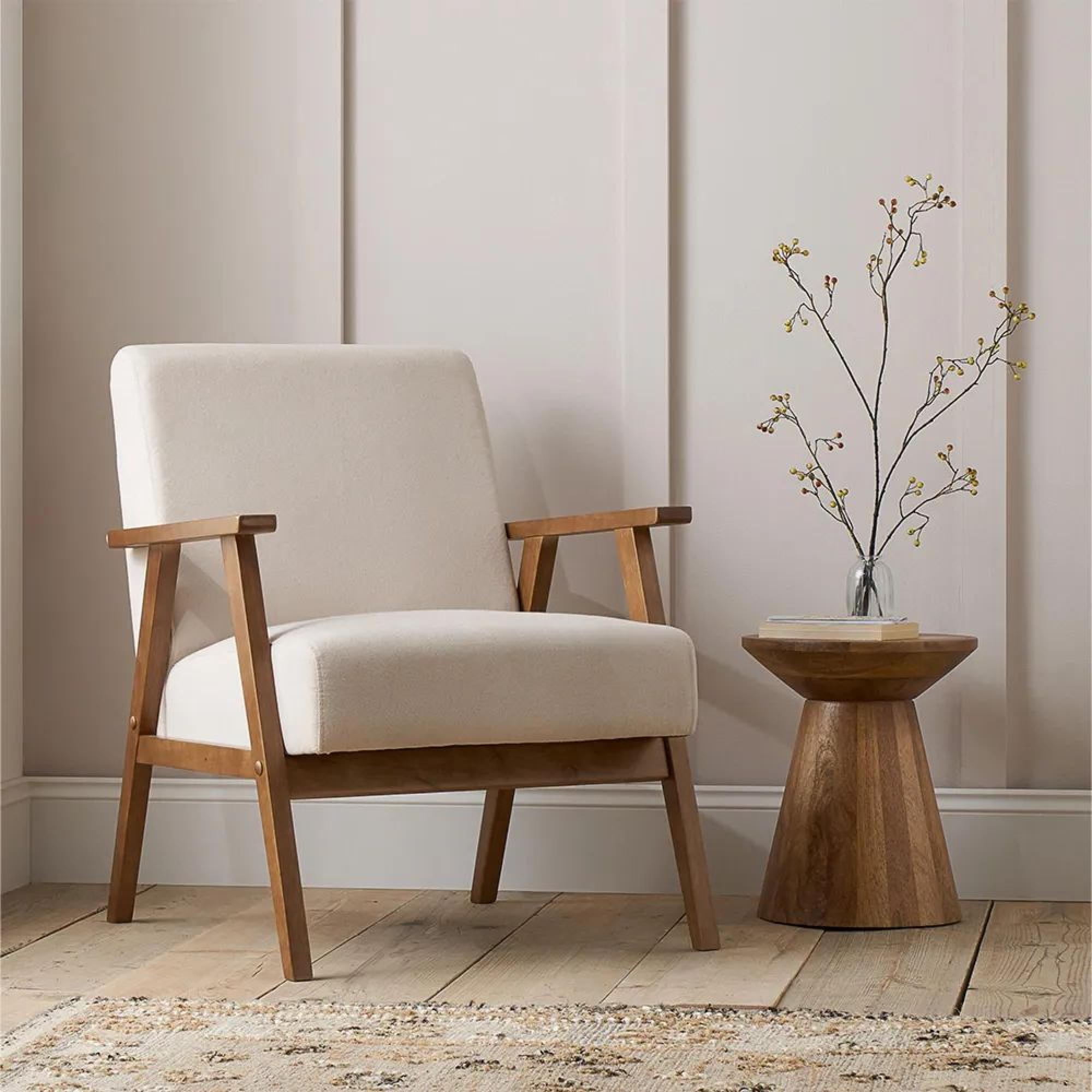 Ellwood Cream Fabric Armchair