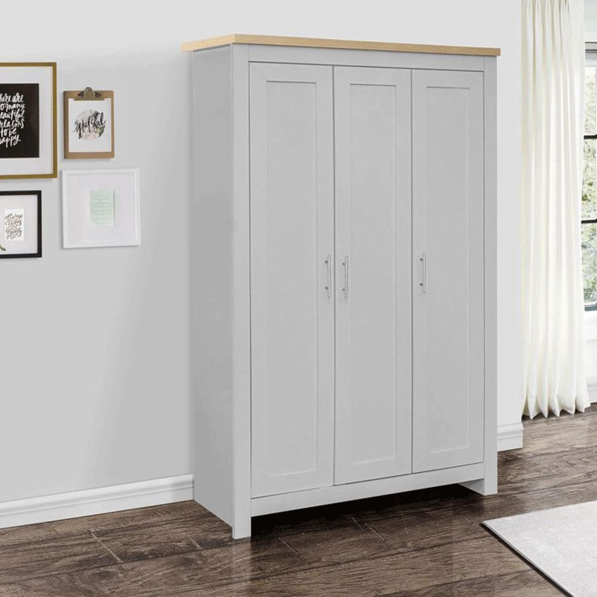 Highgate Grey Painted 3 Door Wardrobe
