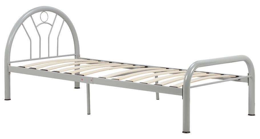 Solo Silver 3ft Single Metal Bed Frame