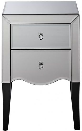 Palermo Mirrored 2 Drawer Bedside Cabinet