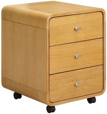 Product photograph of Jual Curve Oak 3 Drawer Pedestal Pc201 3dr from Choice Furniture Superstore