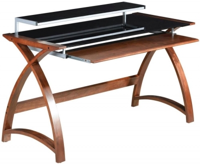 Product photograph of Jual Curve Walnut Computer Desk Pc201 1300 from Choice Furniture Superstore