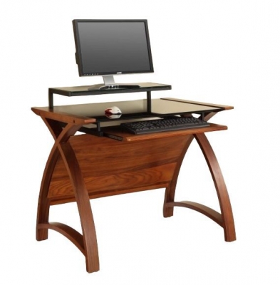 Product photograph of Jual Curve Walnut Computer Desk Pc201 900 from Choice Furniture Superstore