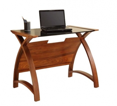 Product photograph of Jual Curve Walnut Laptop Table Pc201 900lt from Choice Furniture Superstore