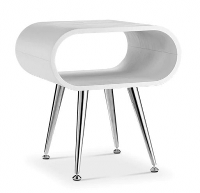 Product photograph of Jual Auckland White And Chrome Lamp Table - Jf722 from Choice Furniture Superstore