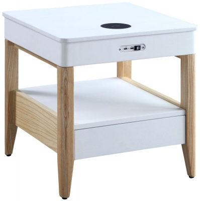 Product photograph of Jual San Francisco White Ash Square Bedside Cabinet - Jf401 from Choice Furniture Superstore
