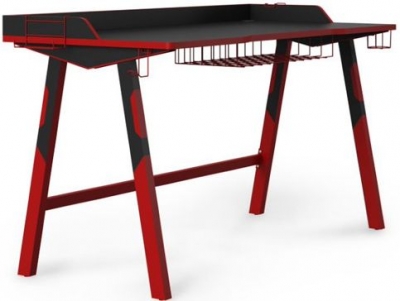Product photograph of Alphason Fuego Black And Red Gaming Desk from Choice Furniture Superstore