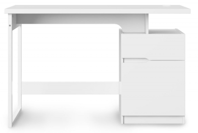 Product photograph of Alphason Bridport Glossy White Computer Desk from Choice Furniture Superstore