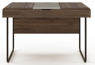 Product photograph of Alphason Dorset Walnut And Grey Computer Desk from Choice Furniture Superstore