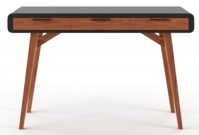 Product photograph of Alphason Pevensey Black And Oak Study Desk - Aw3150 from Choice Furniture Superstore