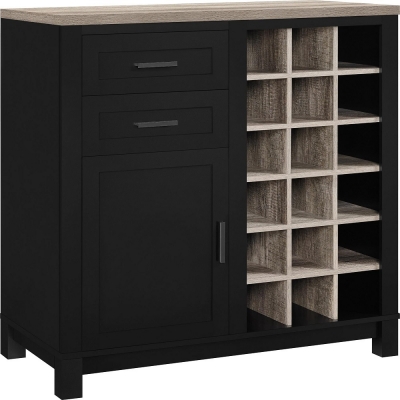 Product photograph of Alphason Carver Bar Cabinet In Weathered Oak And Black - 5277296pcomuk from Choice Furniture Superstore