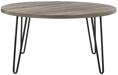 Product photograph of Alphason Owen Retro Round Coffee Table In Grey Oak - 3615307comuk from Choice Furniture Superstore