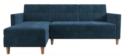 Product photograph of Hartford Sectional Futon Storage Chenille Sofa Bed from Choice Furniture Superstore