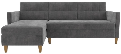 Product photograph of Alphason Hartford Sectional Futon Storage Chenille Grey Fabric Sofa Bed - 2195459uk from Choice Furniture Superstore