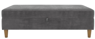 Product photograph of Alphason Hartford Chenille Grey Fabric Storage Ottoman Bench from Choice Furniture Superstore