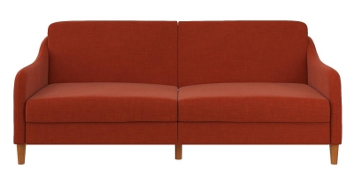 Image of Alphason Jasper Orange Linen Fabric 2 Seater Sprung Sofa Bed - Linen - 2148729UK