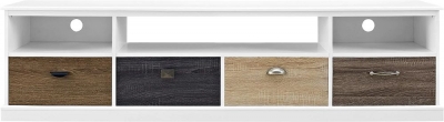 Product photograph of Dorel Home Mercer White Tv Console For Screen Upto 65in - 1773096pcomuk from Choice Furniture Superstore