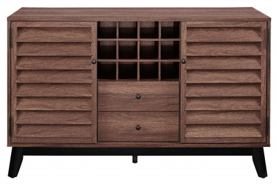 Product photograph of Alphason Vaughn 2 Door 1 Drawer Wine Cabinet from Choice Furniture Superstore