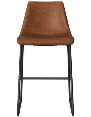 Alphason Bowden Caramel Maple Faux Leather Counter Stool (Sold in Pairs) 