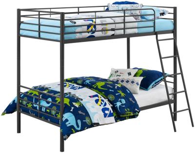 Alphason Black Metal Single Over Single Bunk Bed