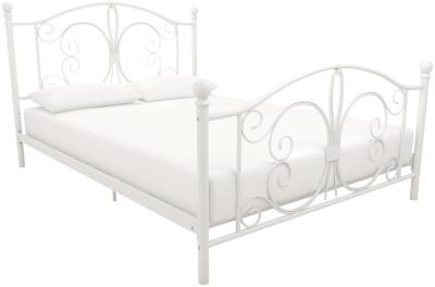 Alphason Bombay White Metal Bed Comes In Double And King Size