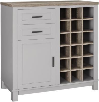 Product photograph of Alphason Carver Bar Cabinet In Weathered Oak And Grey - 5277196comuk from Choice Furniture Superstore